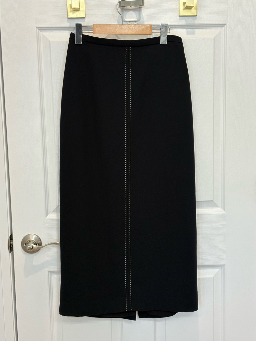 Vintage SC Collection Black Midi Pencil Skirt with Center Stitch